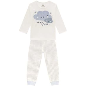 Pijama Infantil Manga Longa Meia Malha Eu Amo A Mamãe Feminino Brandili Ref:54025 1/3
