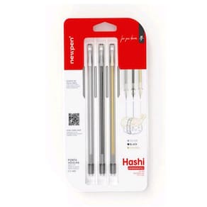 Kit 3 Canetas Esferografica Hashi Gel Pen 0,5MM