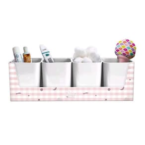 Kit Pequenos Astros Rosa Com 4 Porta Objetos Branco