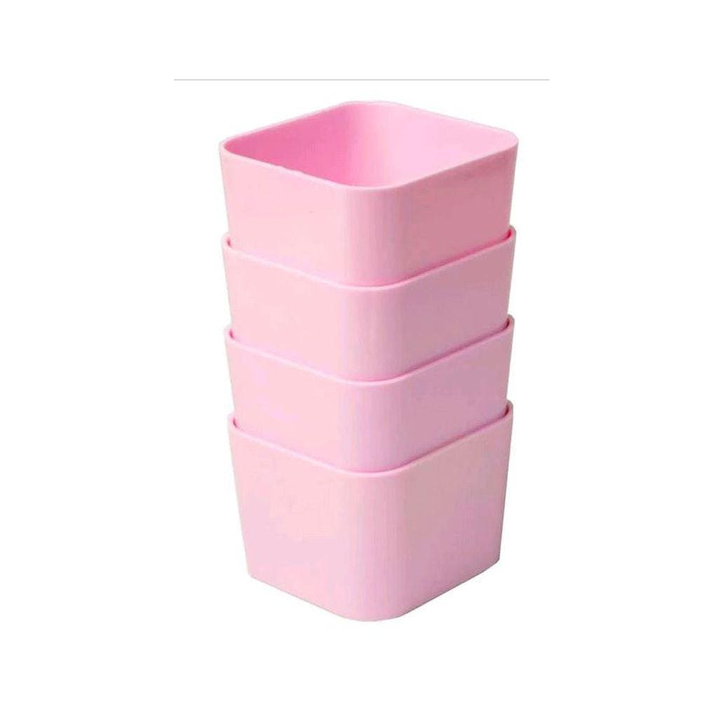 Porta Objetos Pequeno Rosa Pastel 4 Peças