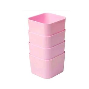 Porta Objetos Pequeno Rosa Pastel 4 Peças