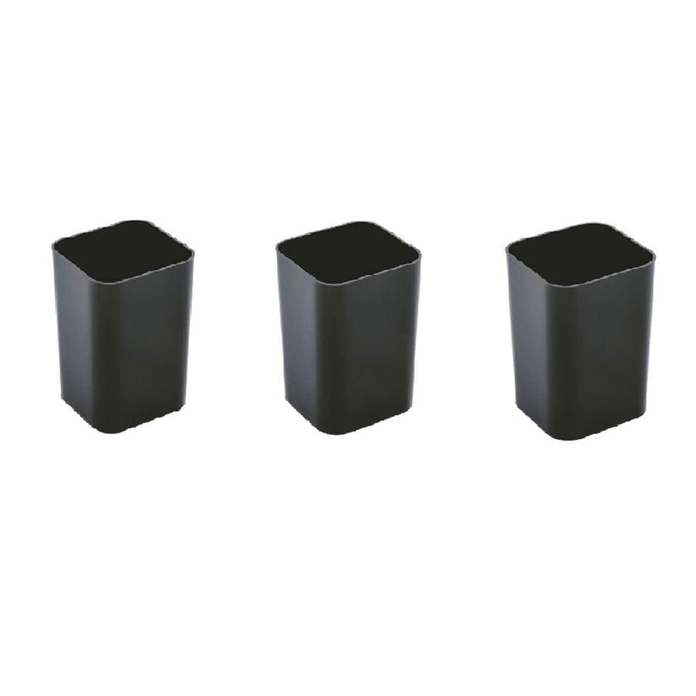 Kit com 3 porta canetas treco Preto
