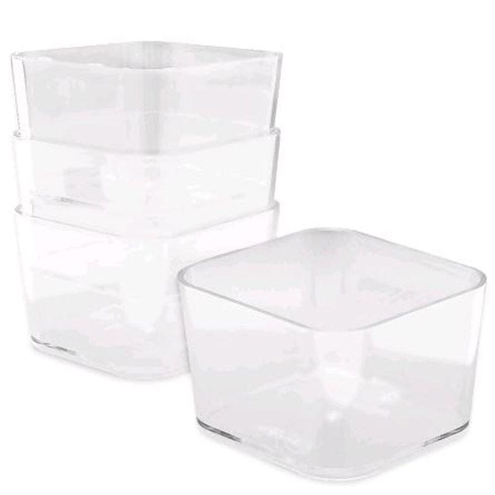 Porta Objetos Pequeno Cristal 4 Peças