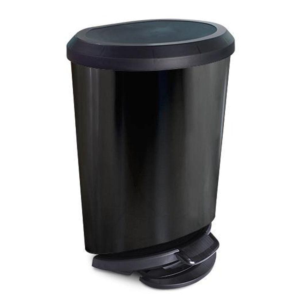 Lixeira Pedal E Borda 20 Litros Preta Label 25777 Arqplast