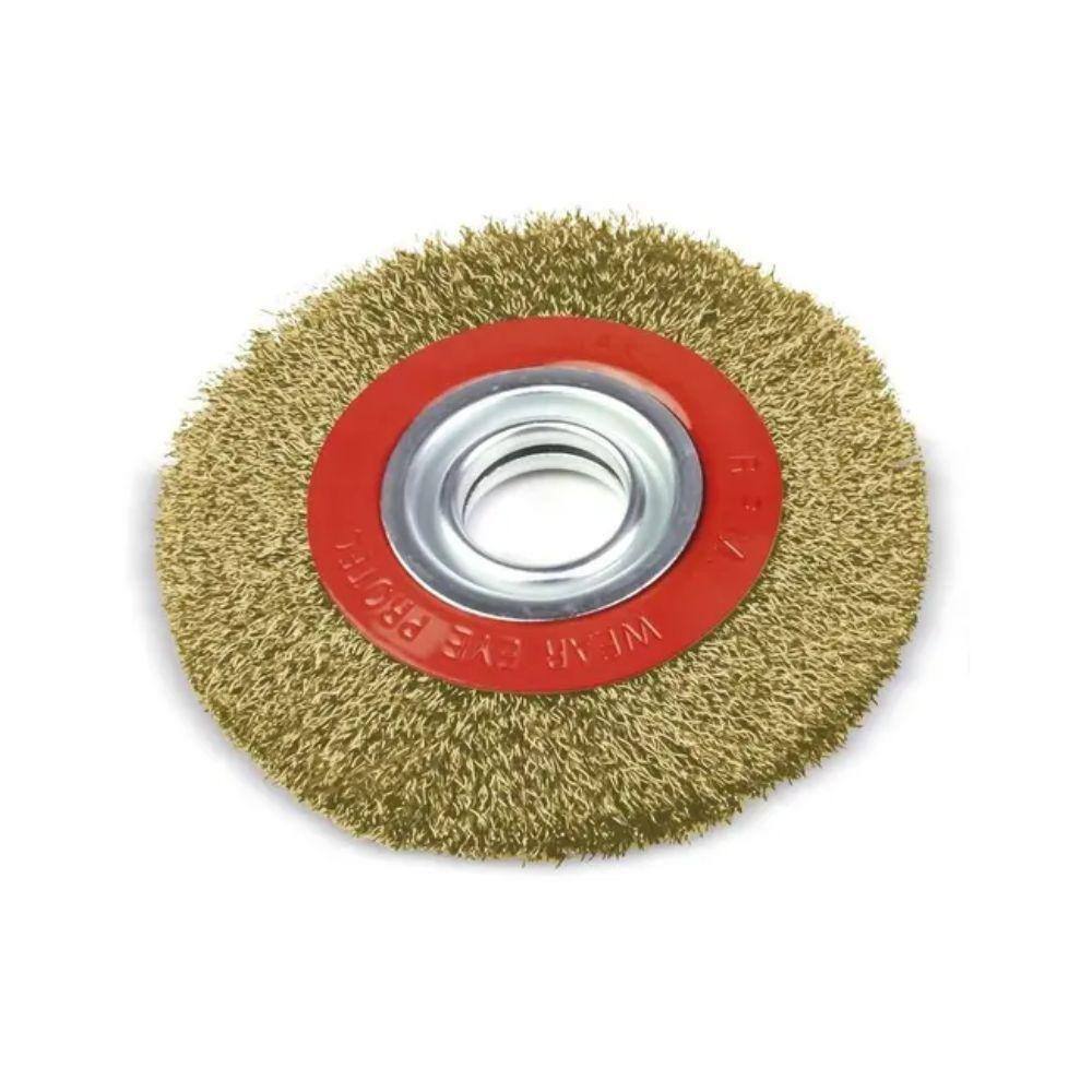 Escova Circular Em Aço Latonado Starfer 6 X 1 4