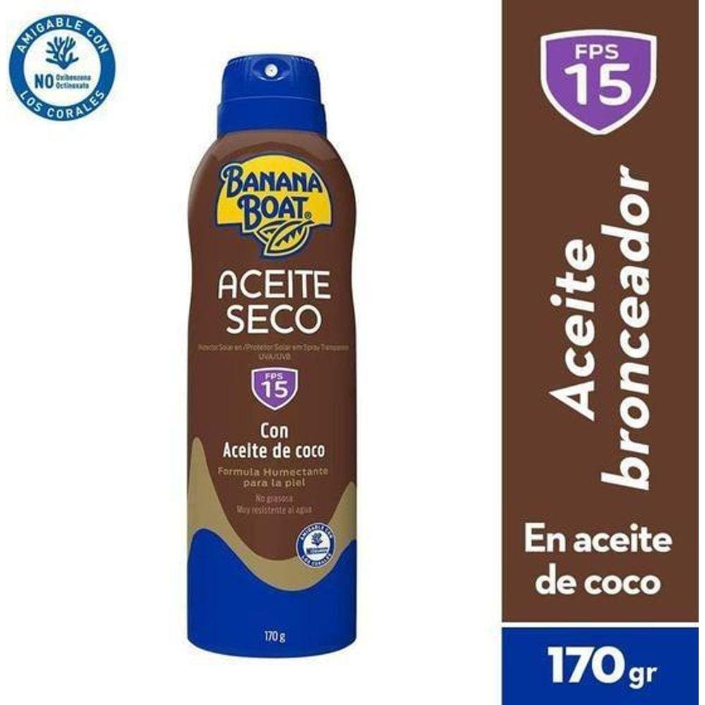 Bronzeador Banana Boat Spray Aceite Seco Fps15 170G