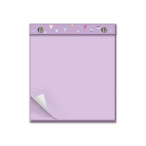 Bloco de Mesa Destacável Capa Dura Coracoes Holograficos Lilas Fina Ideia