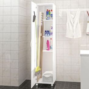 Armário Multiuso com 1 Porta Branco Brilho - Politorno