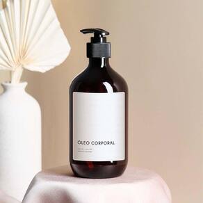 Frasco Âmbar Minimal Óleo Corporal- 500Ml Branco