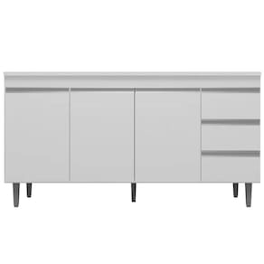 Balcão de Pia 160 cm Adriana 3 Portas e 3 Gavetas Branco