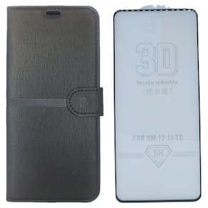 Kit Capa Carteira Compatível com Mi 12 Lite + Película 3D