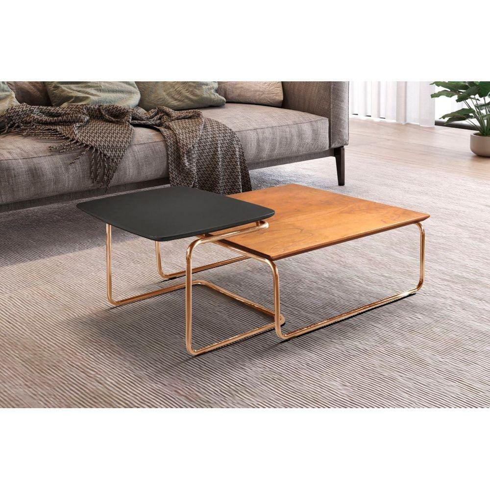 Conjunto Mesa de Centro Kairos Base Cobre LarFlex