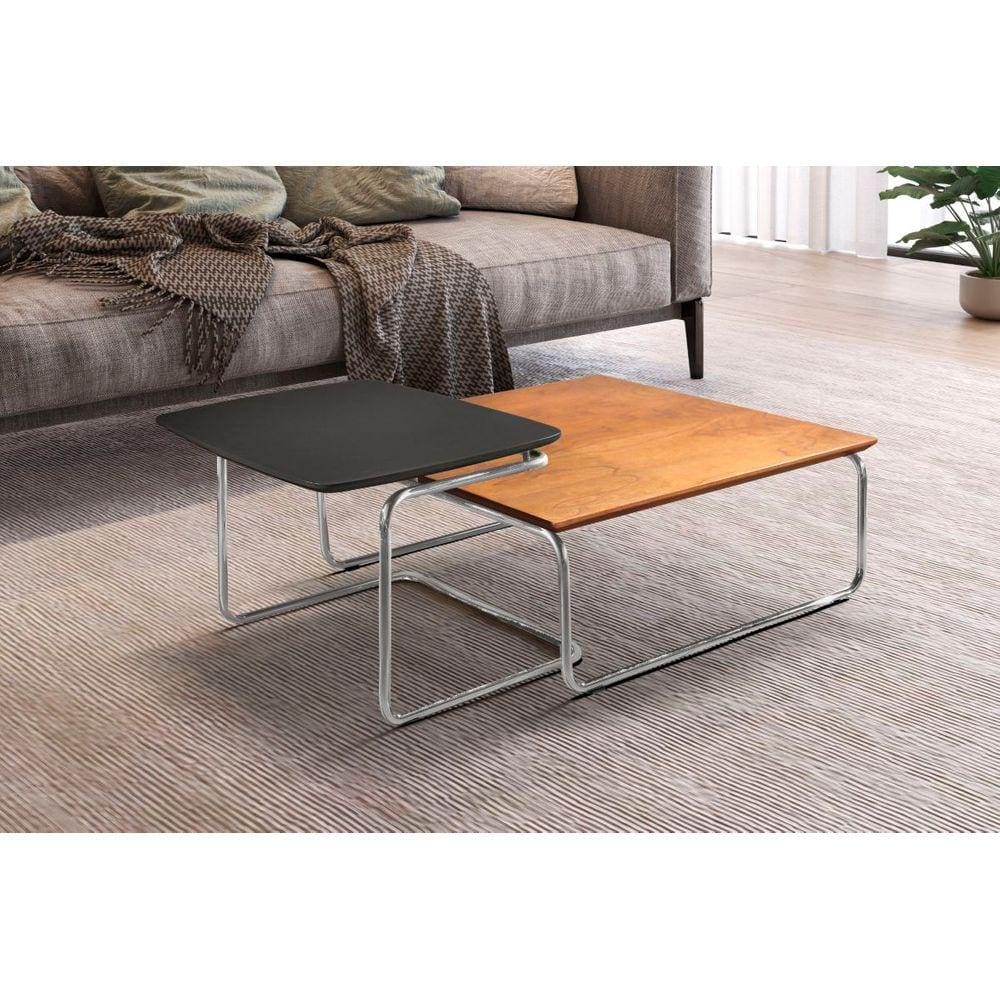 Conjunto Mesa de Centro Kairos Base Cromada LarFlex
