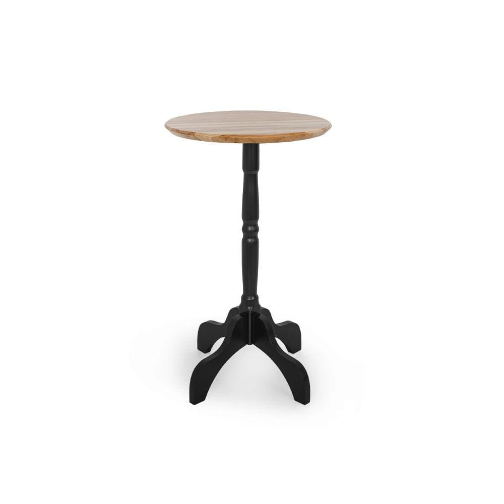 Mesa Bistrô Milena com Tampo Madeira Eucalipto - Preto/Natural