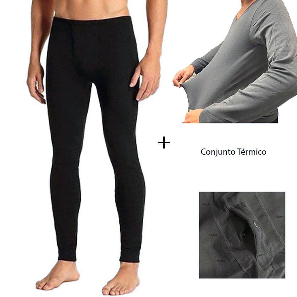 Conjunto Térmico Segunda Pele Masculino: Blusa + Calça Com Barguilha