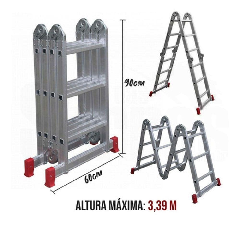 Escada Multifuncional 4X3 Profissional Esc0292
