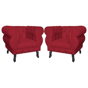 Kit 2 Poltronas Decorativa Sala Recepção Maya Suede Vermelho LM DECOR