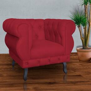 Poltrona Decorativa Sala Recepção Maya Suede Vermelho LM DECOR