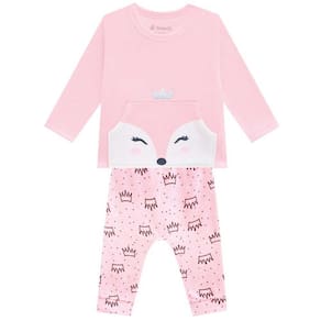 Conjunto Infantil Manga Longa Calça Plush Feminino Brandili Ref: 54073  P/G