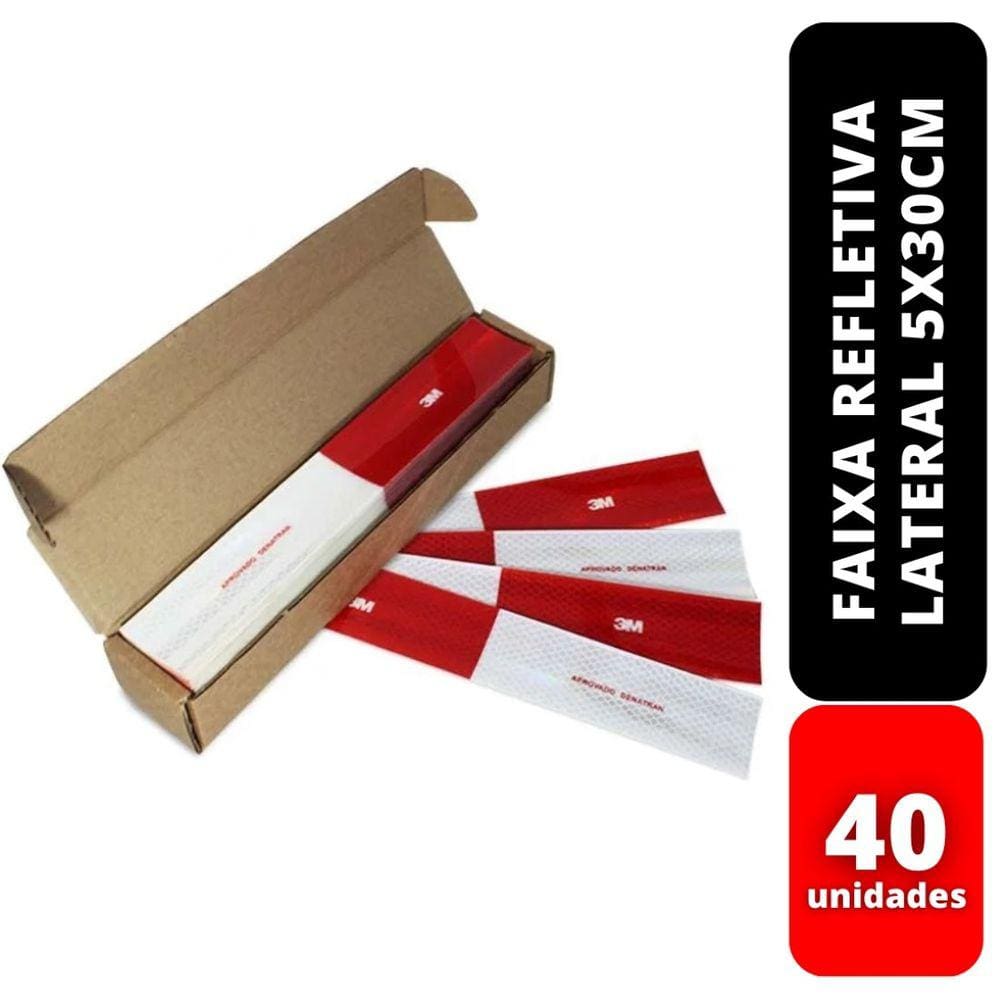 Kit 40 Faixa Refletiva Lateral 5X30cm 3M