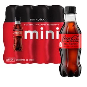 Refrigerante Coca Cola Sem Acucar Pet 200Ml 12 Unidades