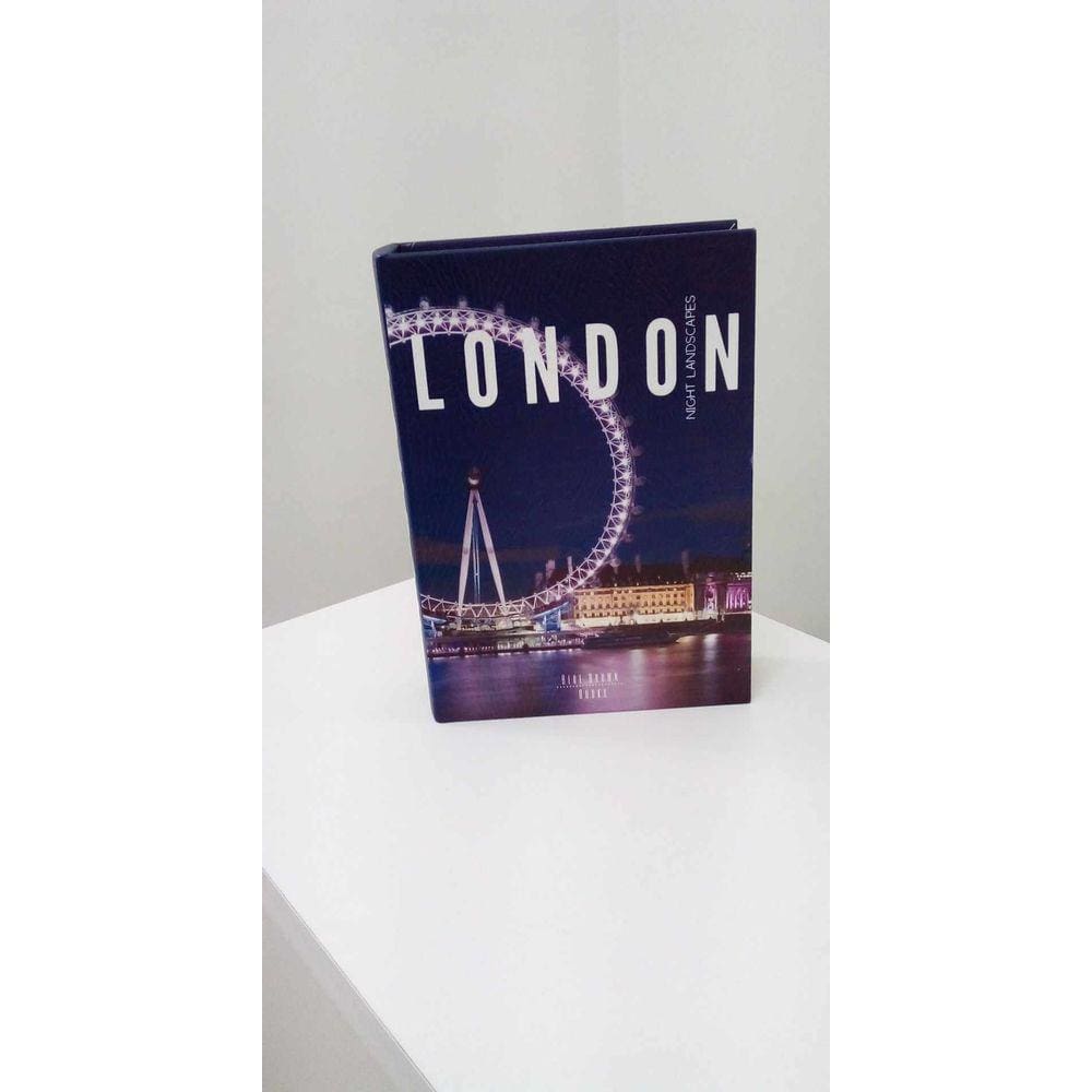 Caixa Livro Decorativa London Azul 25 cm