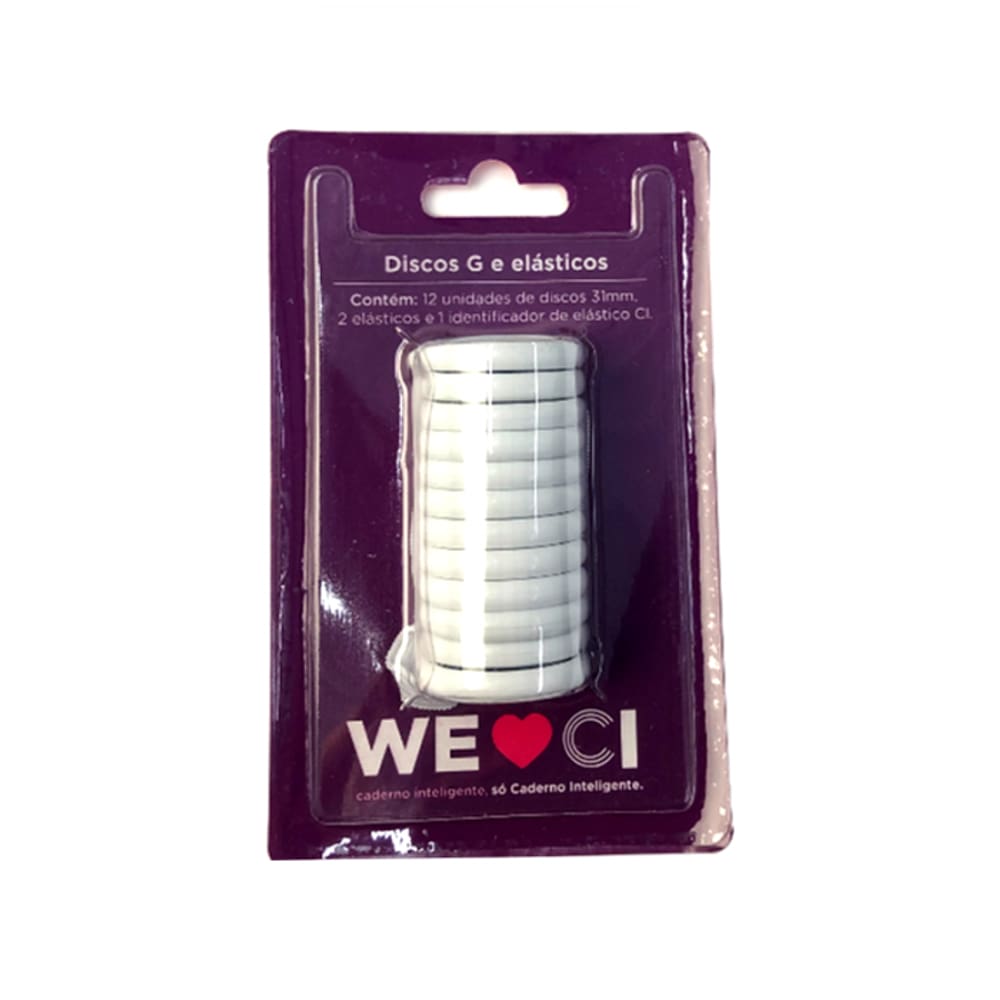 Disco G 31MM Para Caderno Inteligente - Branco C/ Elastico- Novitate