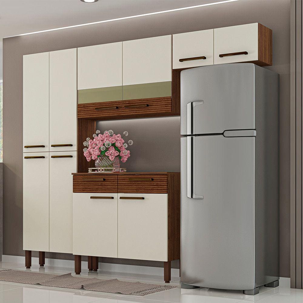 Cozinha Compacta Kits Paraná Nala 4 Peças com Balcão