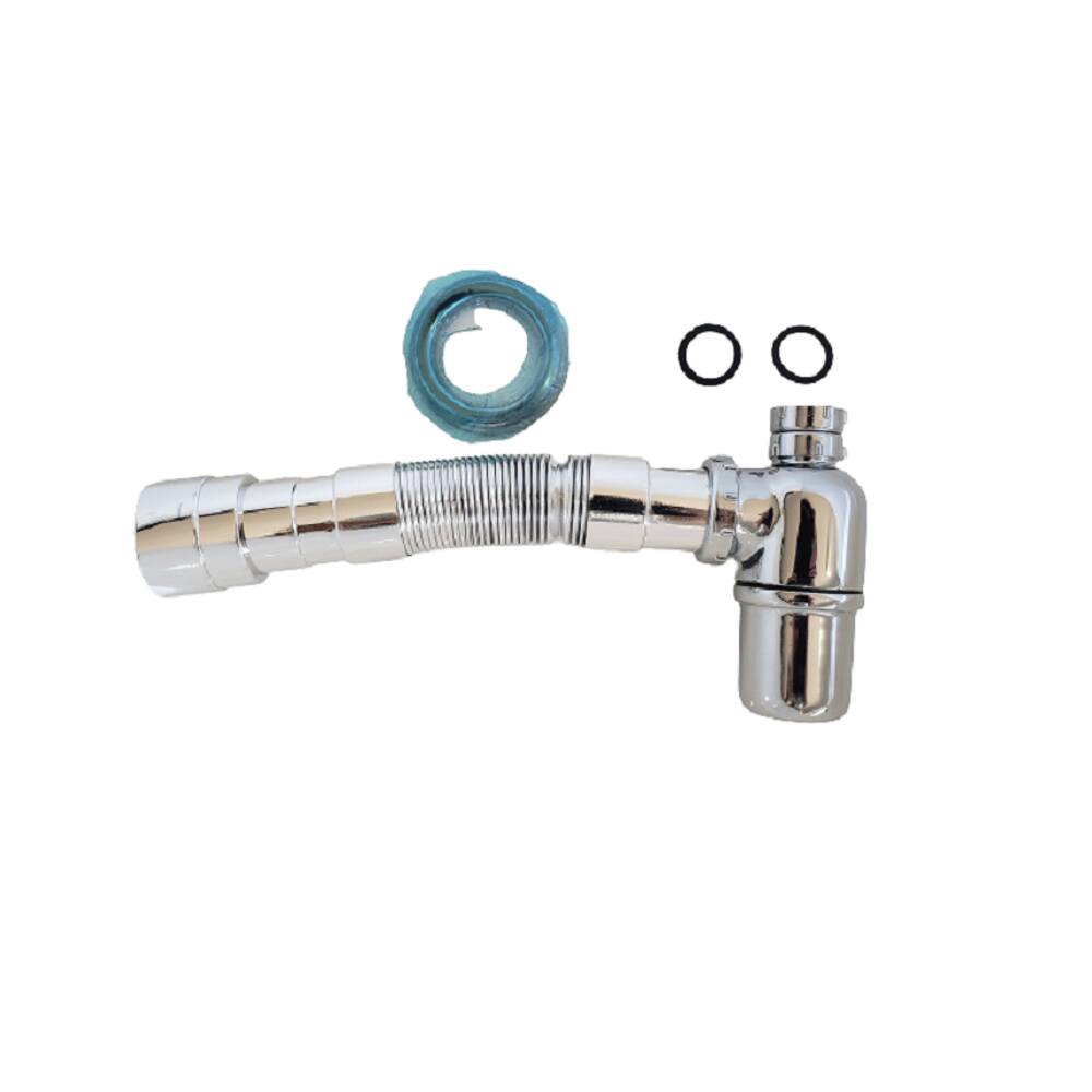 Sifão p/ Cozinha Sanfonado Copo Metal Cromado