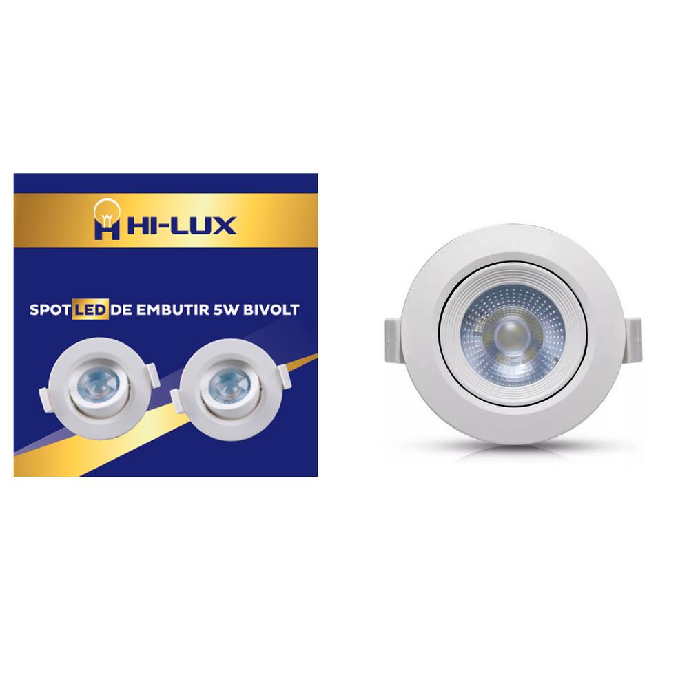 Kit C/10 Spot Led De Embutir Redondo - 5W 6500K -Bq