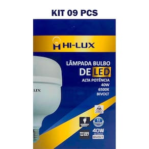 Kit 9 Lampada De Led Alta Pot 40W Bulbo 6500K Branco Frio