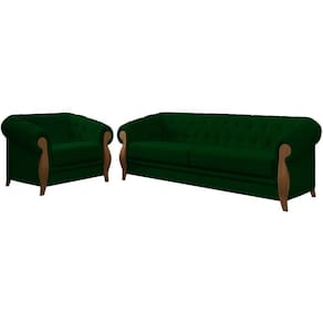 Kit Sofa E Poltrona Decorativa Murano Veludo Sl 947 Moll Sl 947