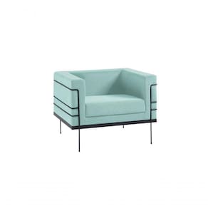 Poltrona Le Corbusier Linho - Daf Mobiliário Cor Verde água