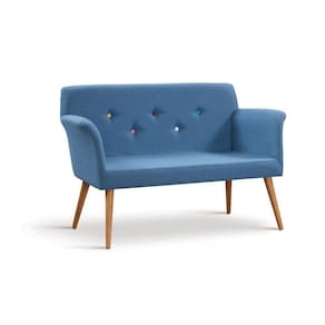 Sofá Chaplin 2 Lugares Linho - Daf Mobiliário Cor Azul Jeans