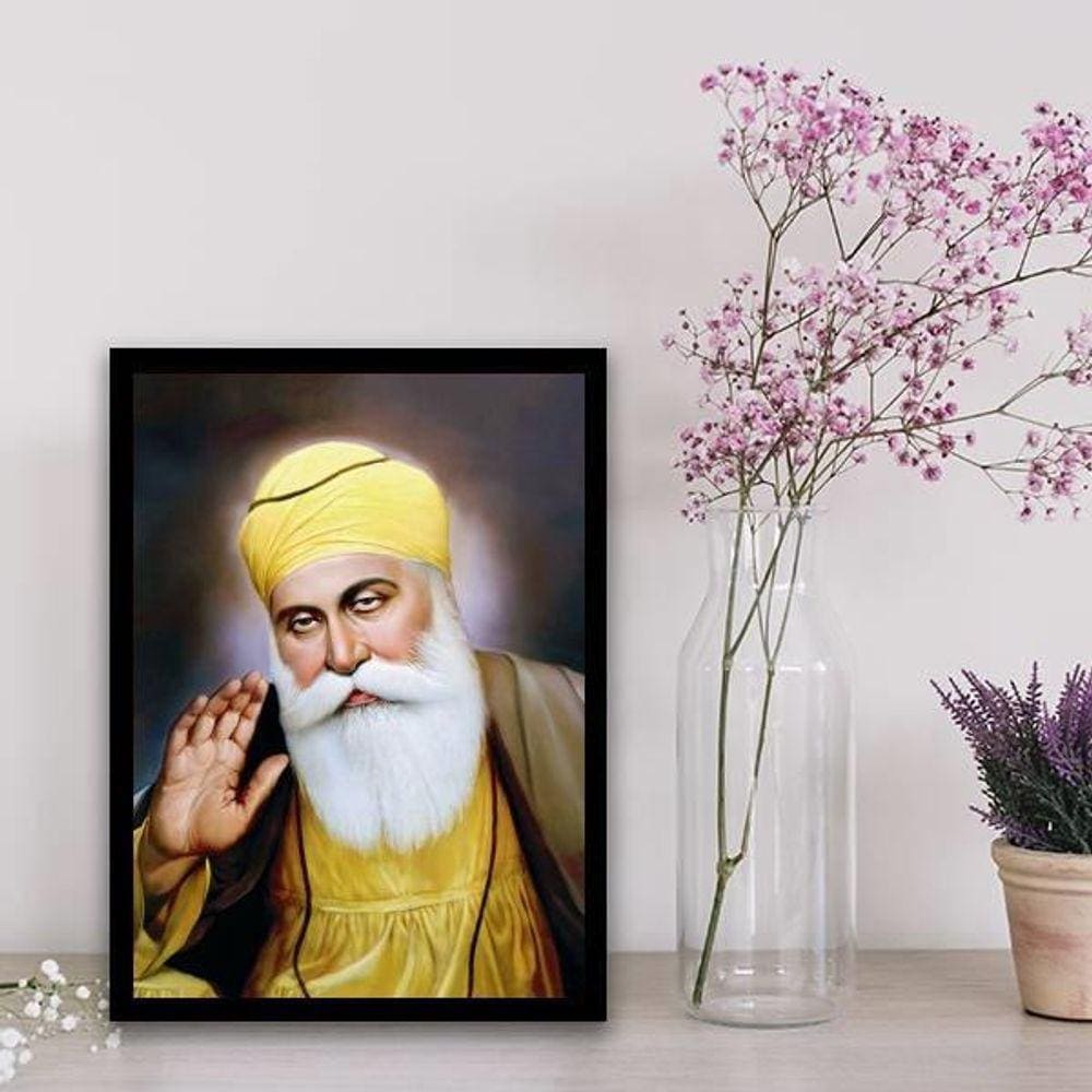 Quadro Decorativo Guru Nanak 24X18Cm - Com Vidro Branca