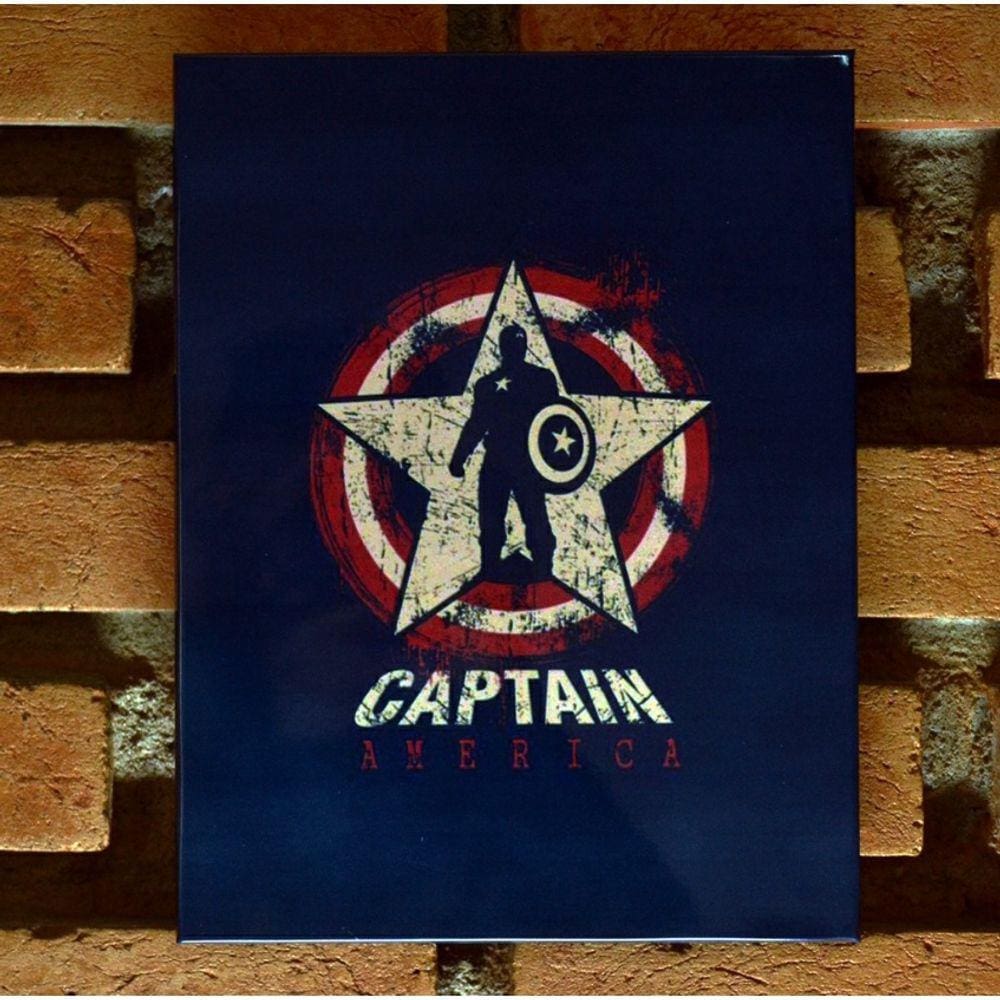 Placa decorativa Capitão América