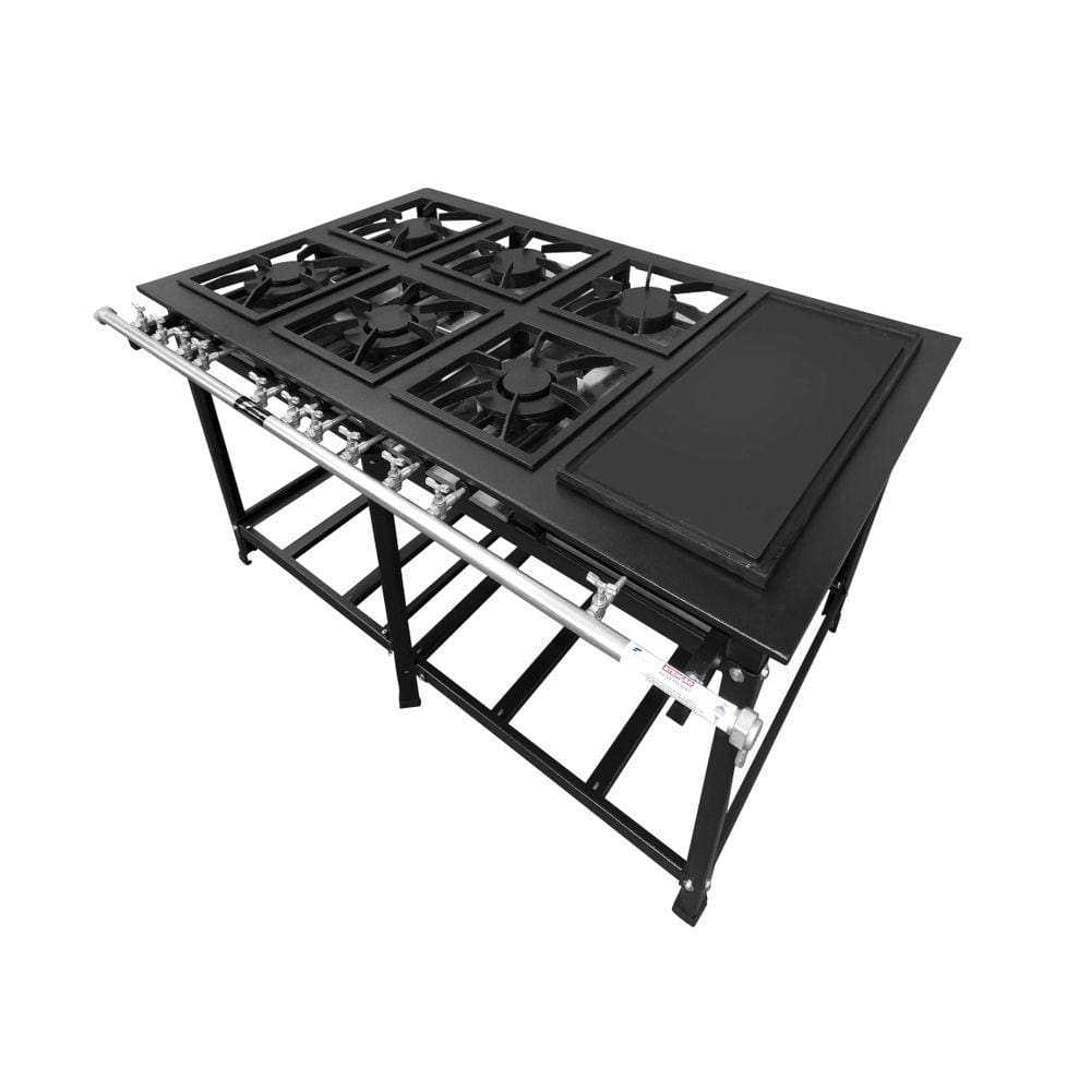 Fogão 6 Bocas Fundiferro Industrial Com Chapa Preto - P7