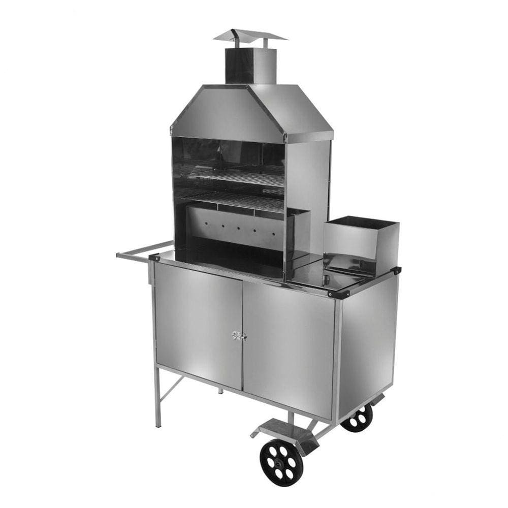 Carrinho de Churrasco Luxo Inox com Rodas Maciças L03M Cefaz