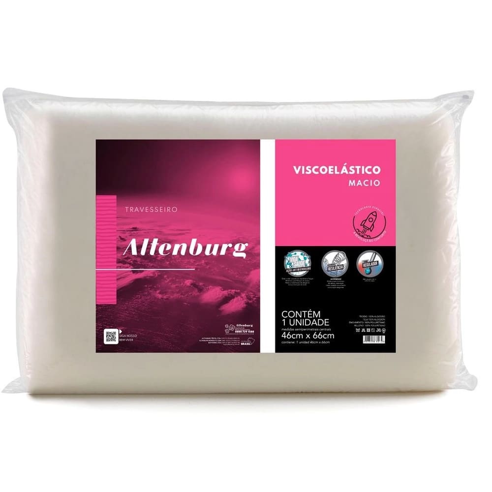 Travesseiro Viscoelástico Nasa 45x66 Altenburg