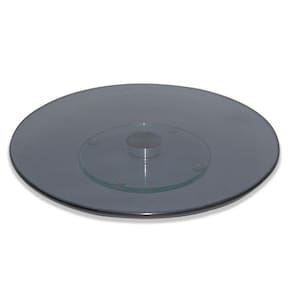 Prato Giratório 8Mm Vidro Temperado Resistente Fumê 40Cm