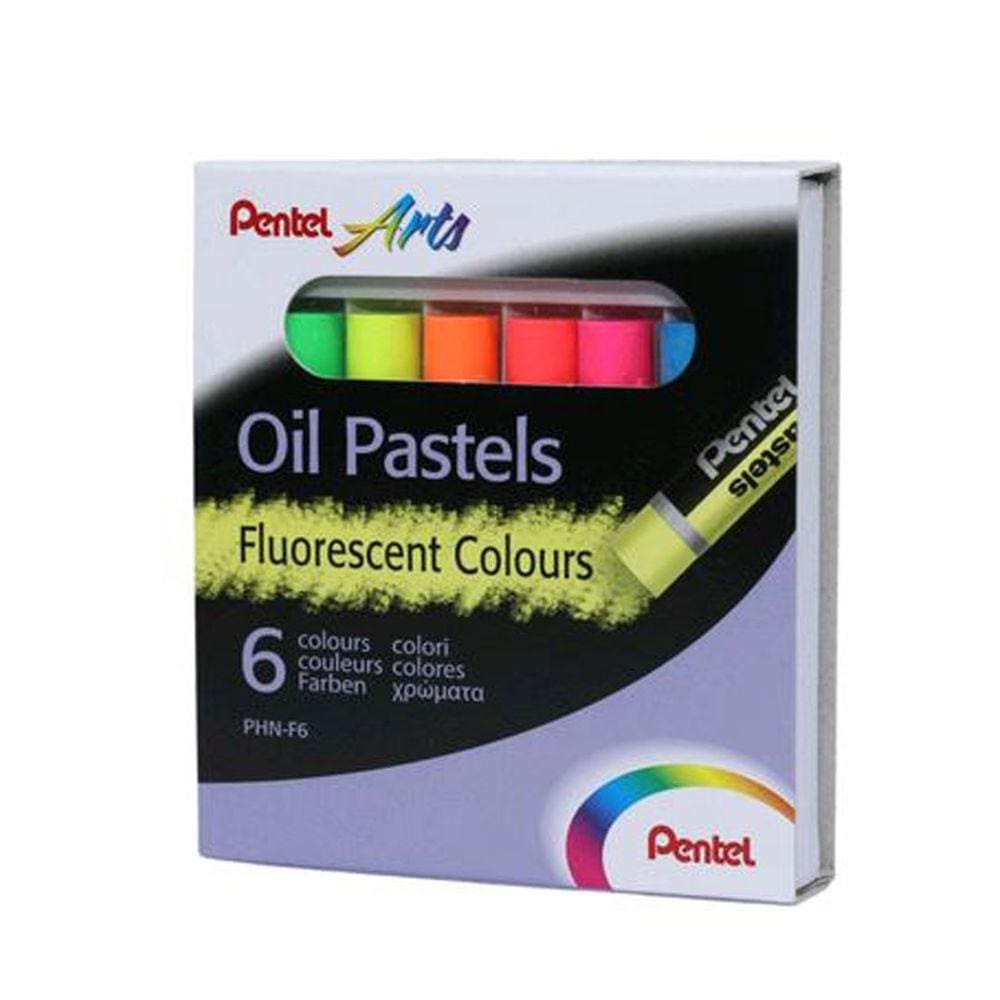 Giz Pastel Oleoso Com 6 Cores Fluorescente
