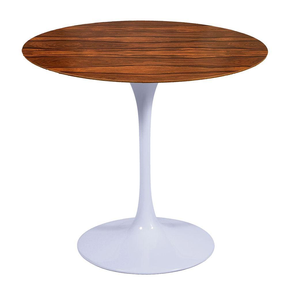 Mesa Saarinen Redonda Pau Ferro 107cm - Base Branca