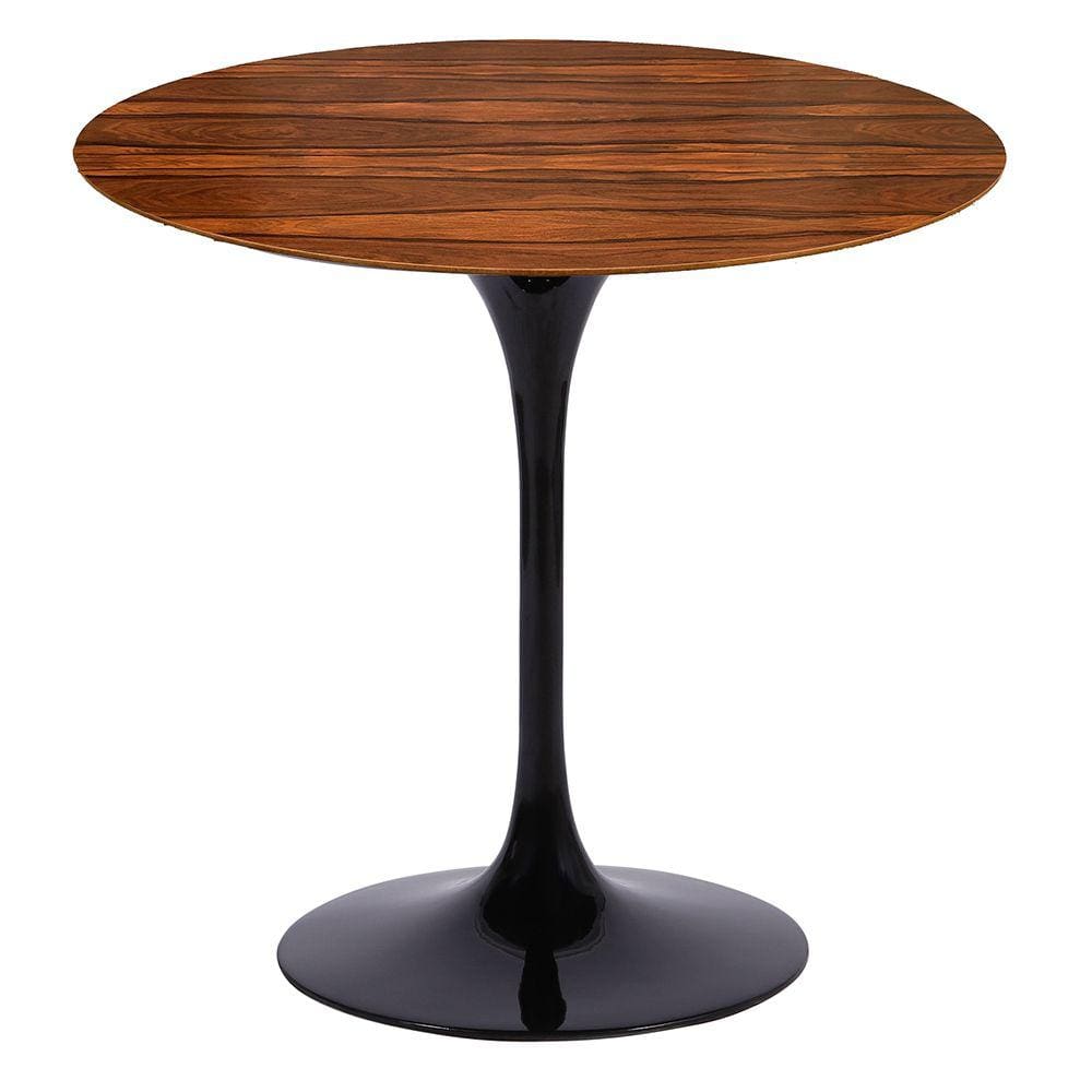 Mesa Saarinen Redonda Pau Ferro 100cm - Base Preta