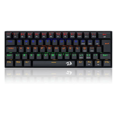 Teclado Gamer Mecânico Lakshmi 60% Rainbow Redragon Preto