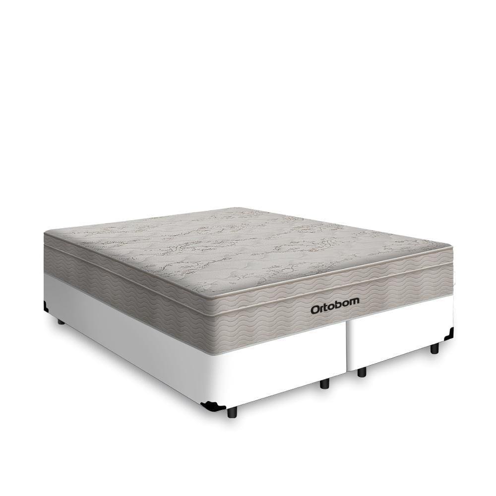 Cama Box Queen + Colchão de Molas Ensacadas Ortobom AirTech SpringPocket 158cm