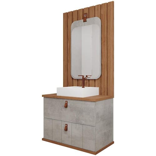 imagem-Armário Milano 80 cm Cinza Mgm
