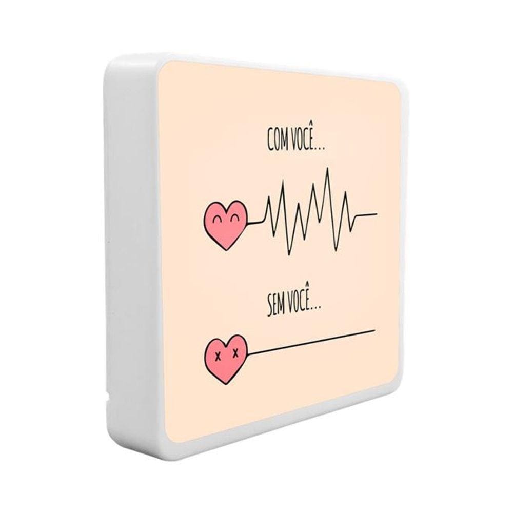 Luminária Box Slim Com Você, Sem Você USB