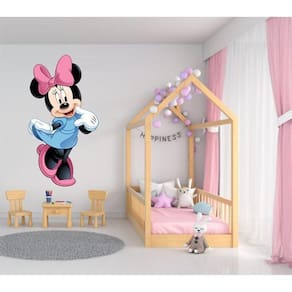 Adesivo De Parede Minnie Vestido Azul