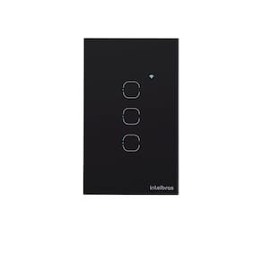Interruptor Inteligente Intelbras EWS 1003 Preto Touch Wi-Fi 3 Teclas
