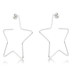 Brinco De Argola De Tarraxa Estrela Aço Inox Hipoalérgico